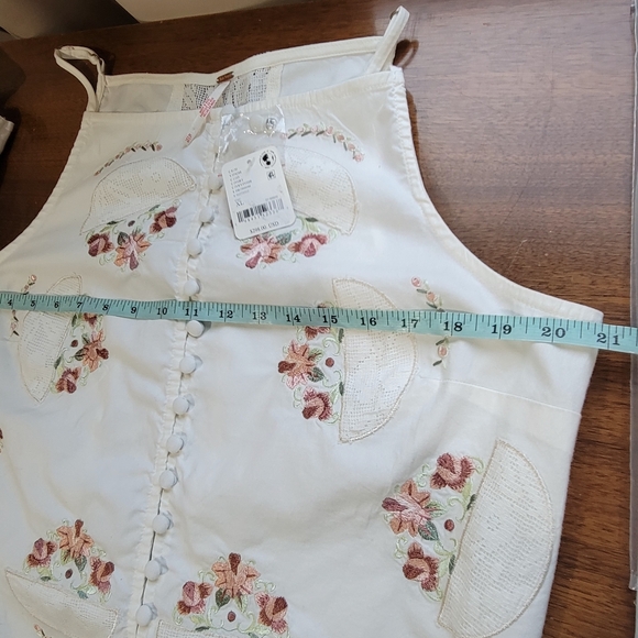 Free People Maeberrie Top & Skirt Set Coord Embroidered NWT Ivory Size XL - Picture 14 of 16